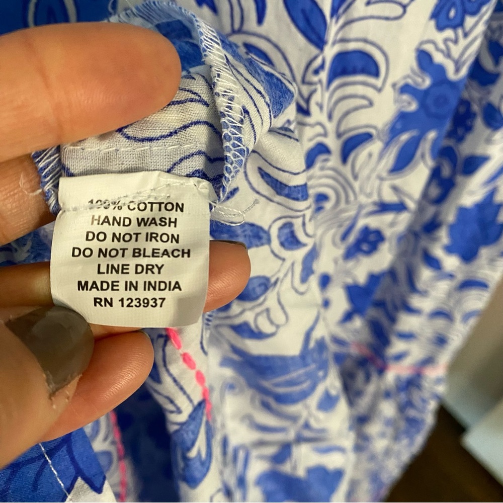 DEBBIE KATZ Floral Blue Maxi Dress/Beach Coverup - Picture 10 of 12